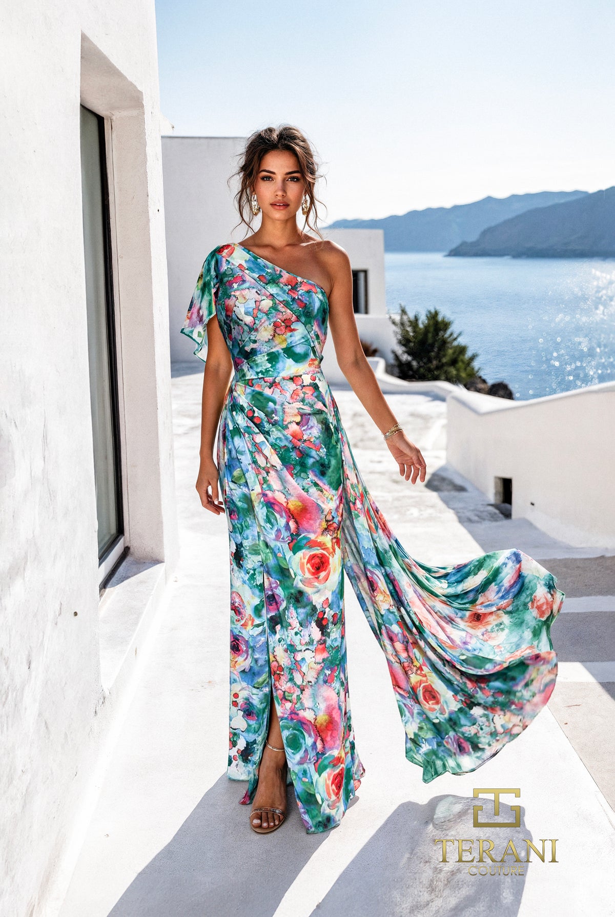 Terani Couture 261E6646 Green Multi