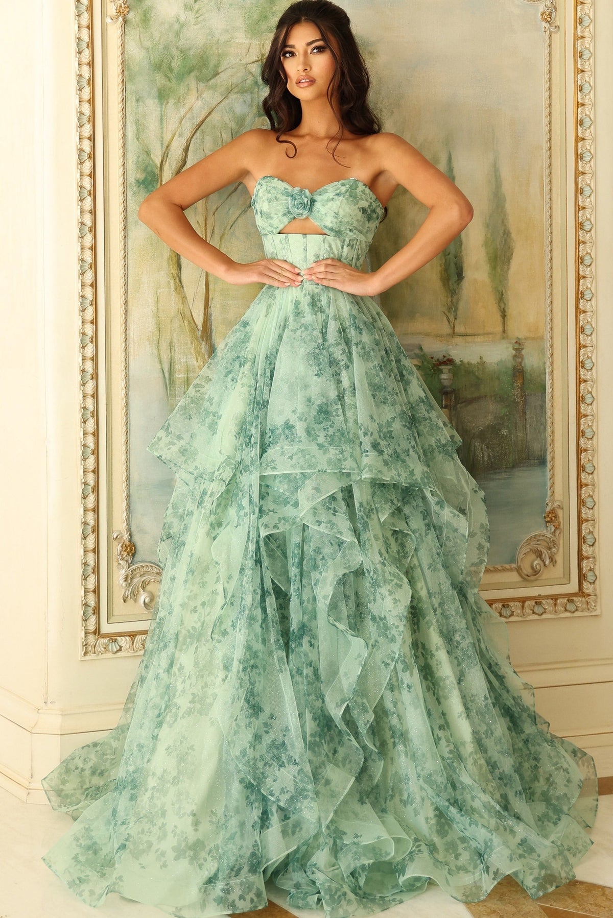 Jovani 49777 GREEN/PRINT