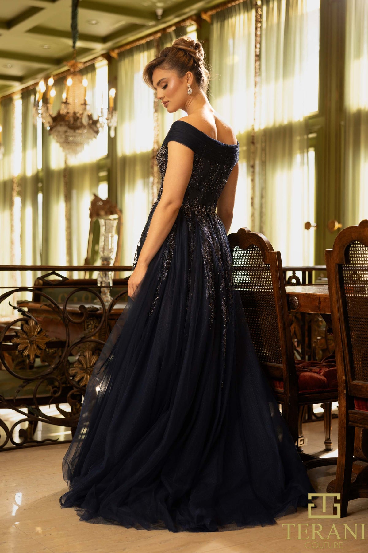 Terani Couture 242M3347 Navy