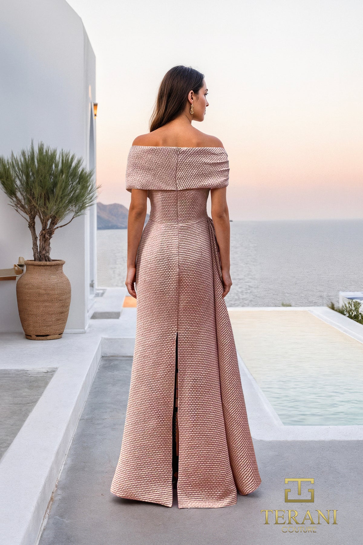 Terani Couture 261M6679 Rose Gold