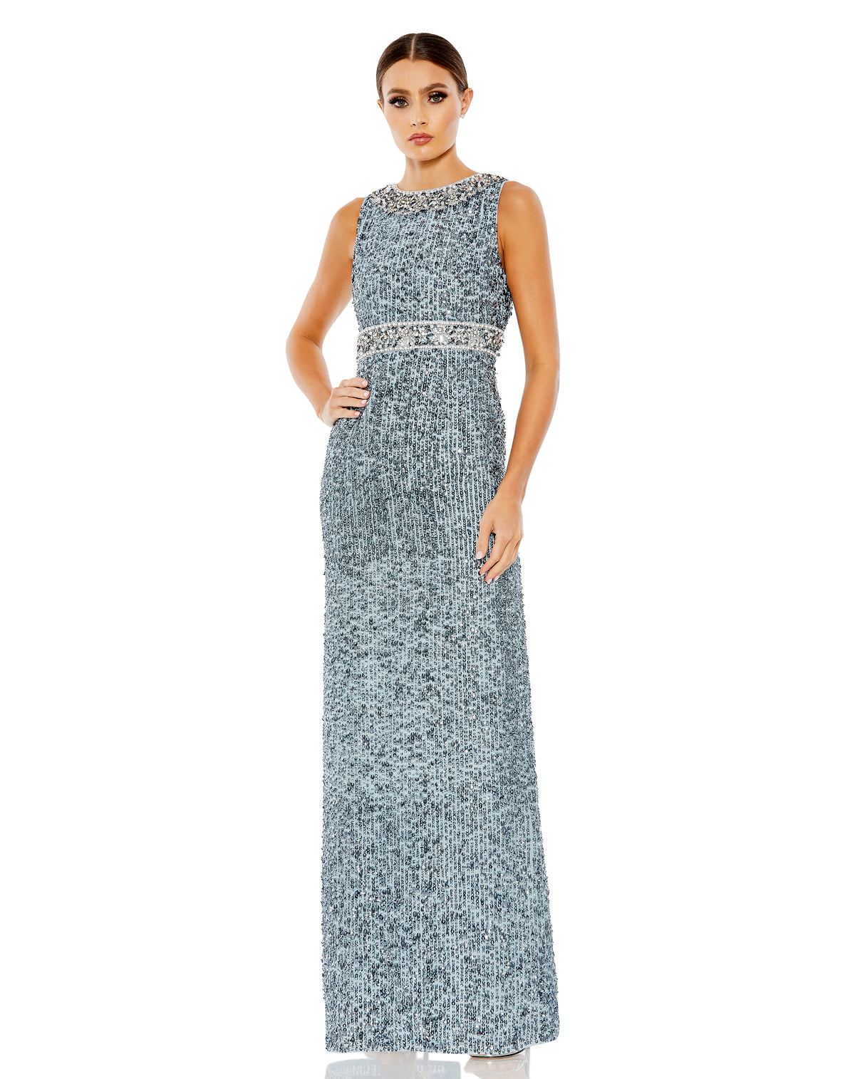 Mac Duggal 10839 Slate Blue