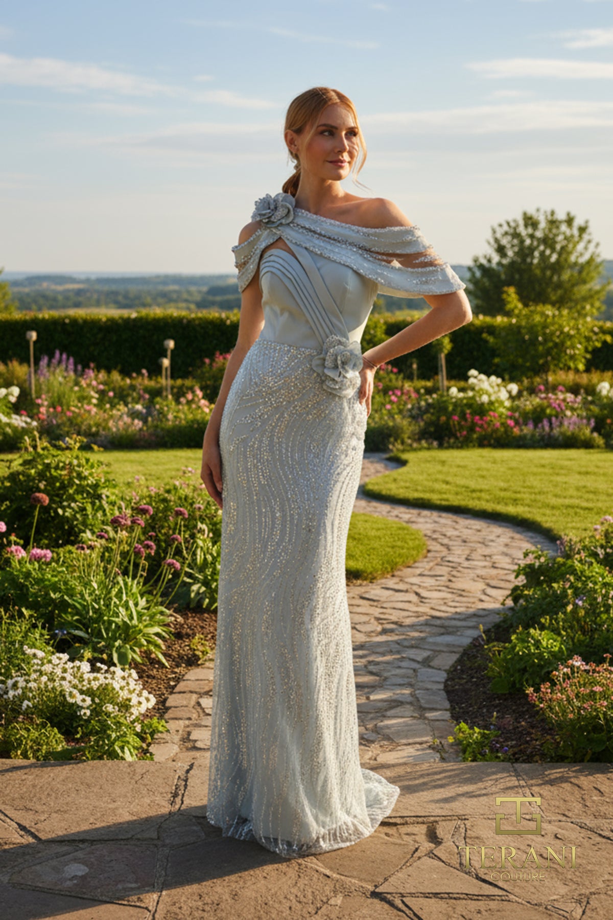 Terani Couture 261M6427 Sage