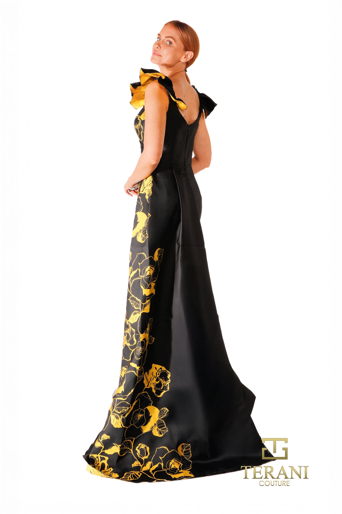 Terani Couture 261E6277 Yellow Black