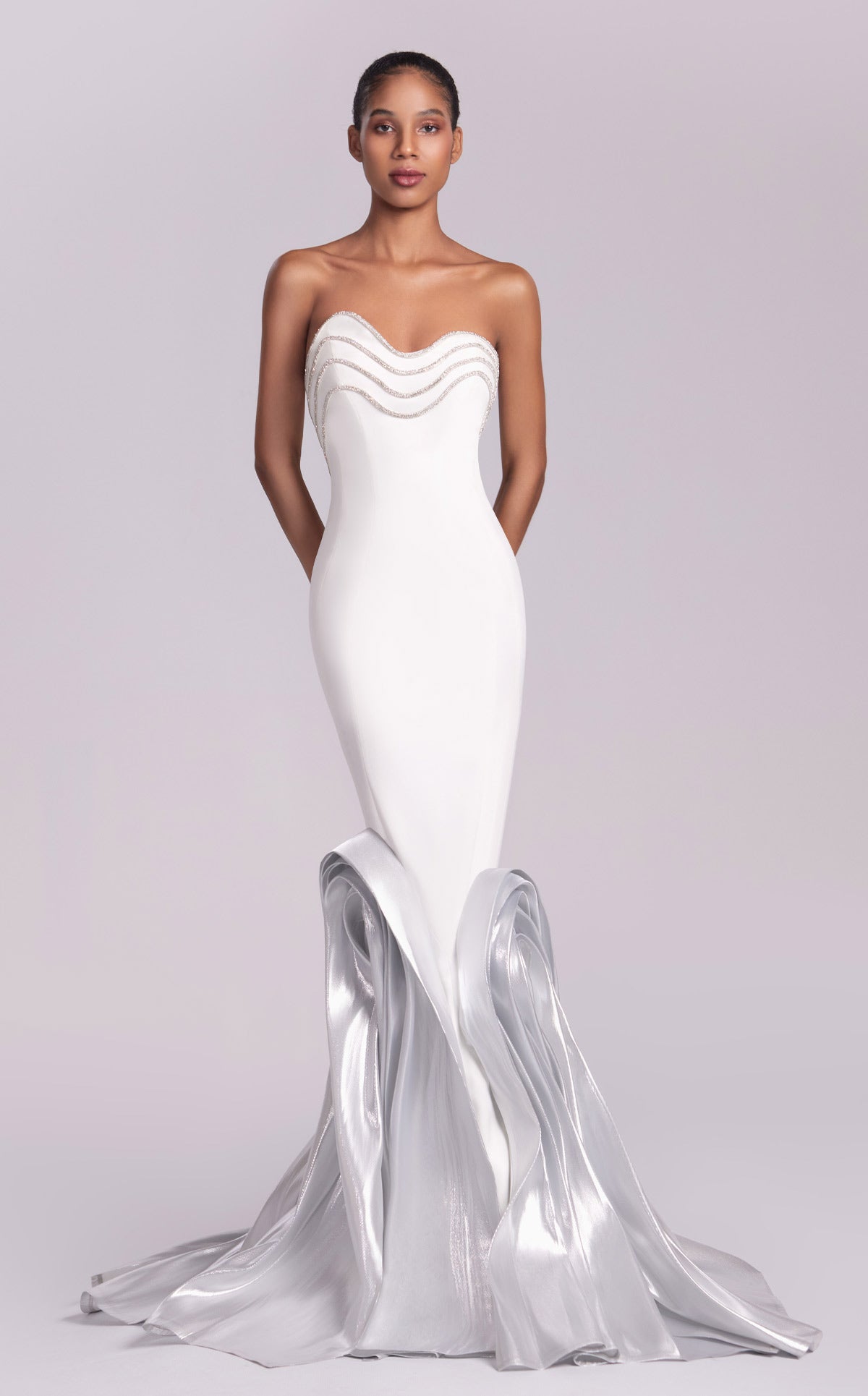 MNM Couture G1819 WHITE/DARK SILVER