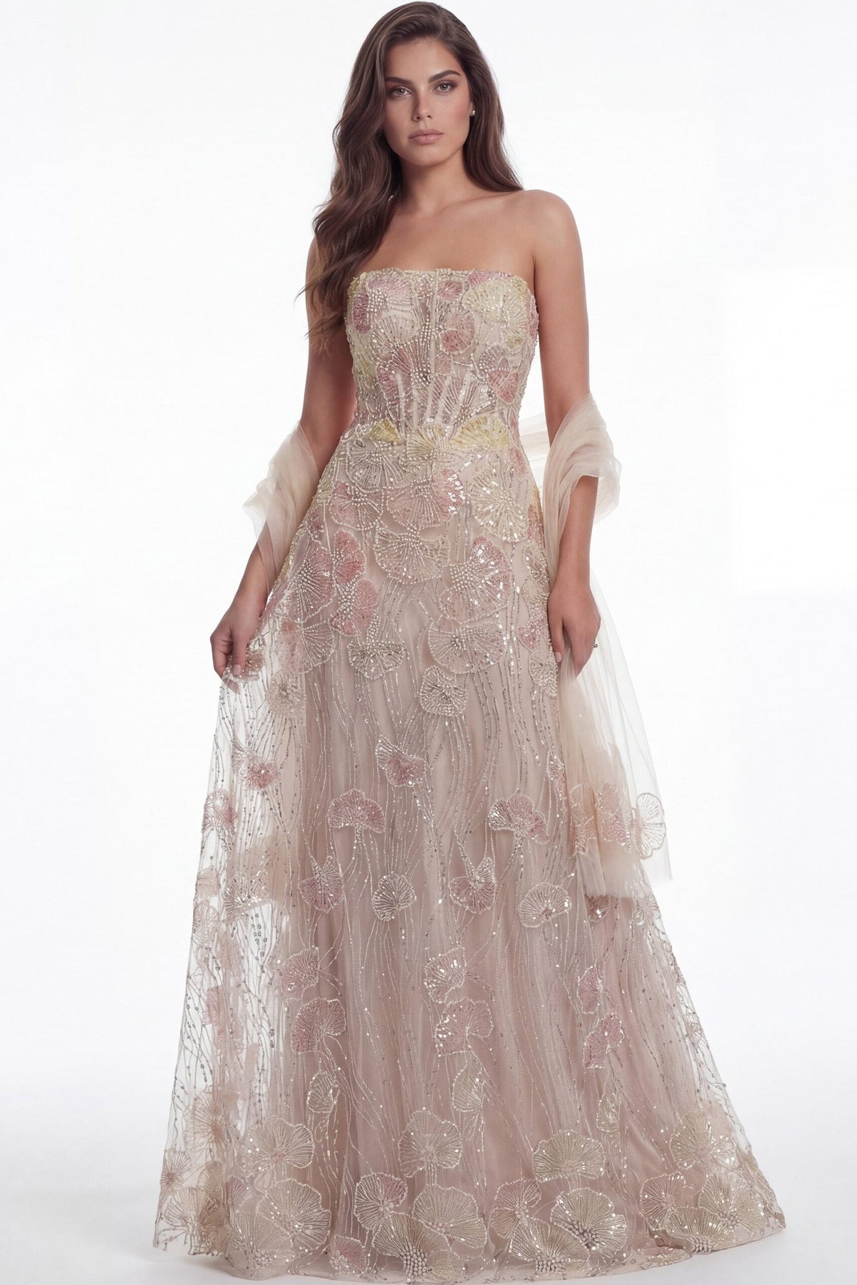 Jovani 49882 PEACH MULTI