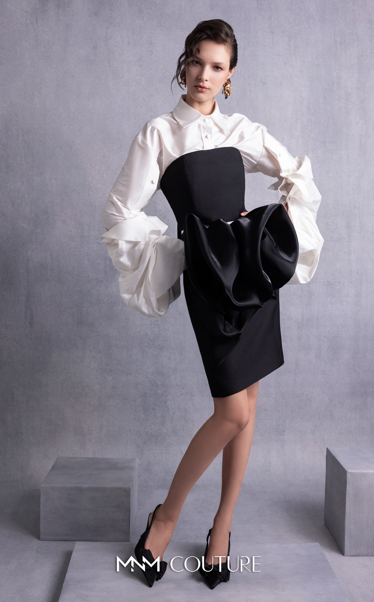MNM Couture GOS2526 BLACK/WHITE