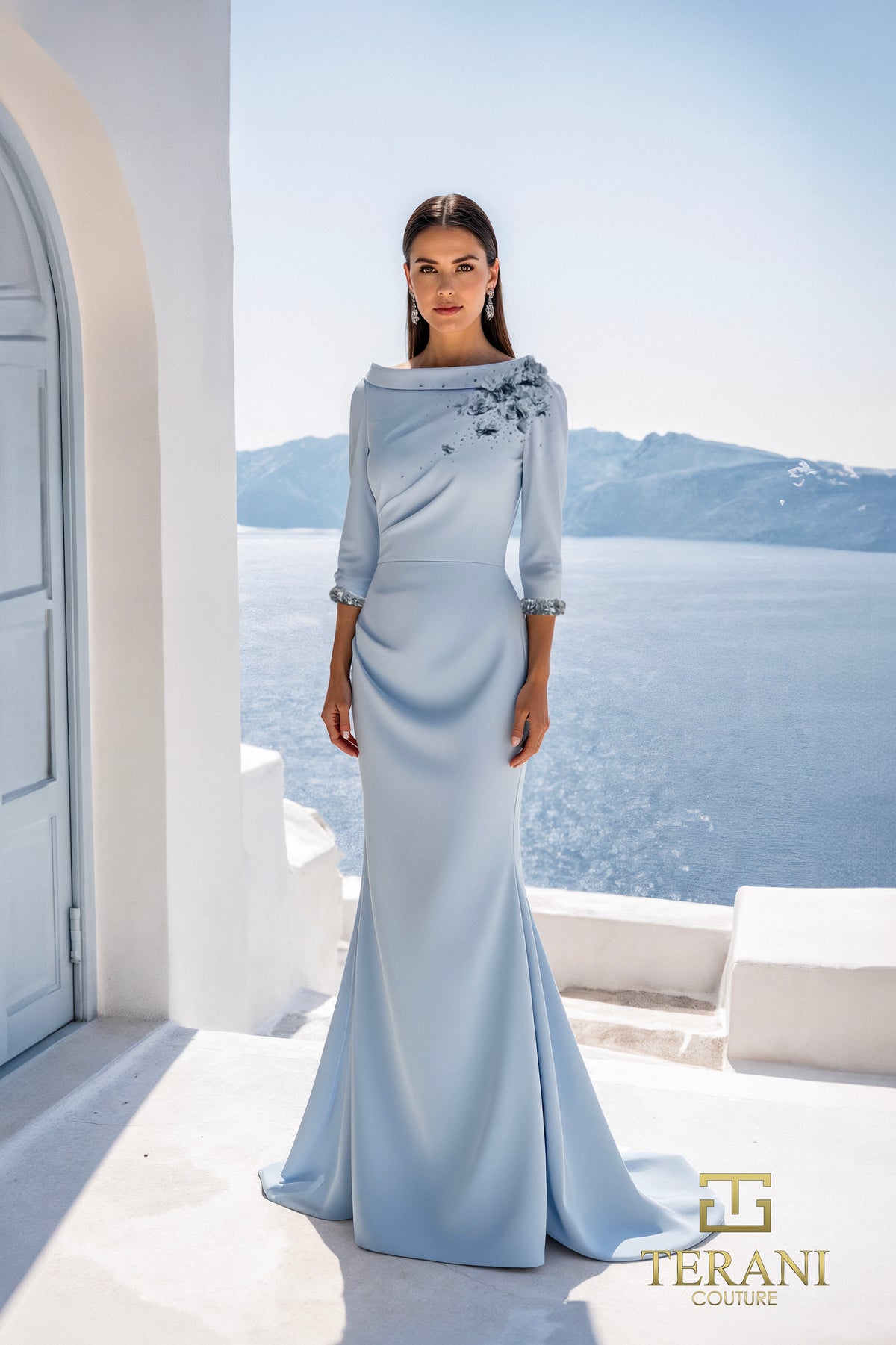 Terani Couture 261E6701 Navy