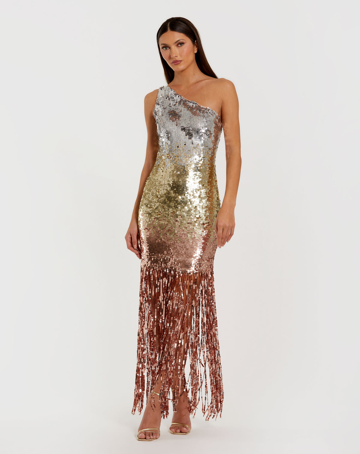 Mac Duggal 6212 Gold Silver Ombre
