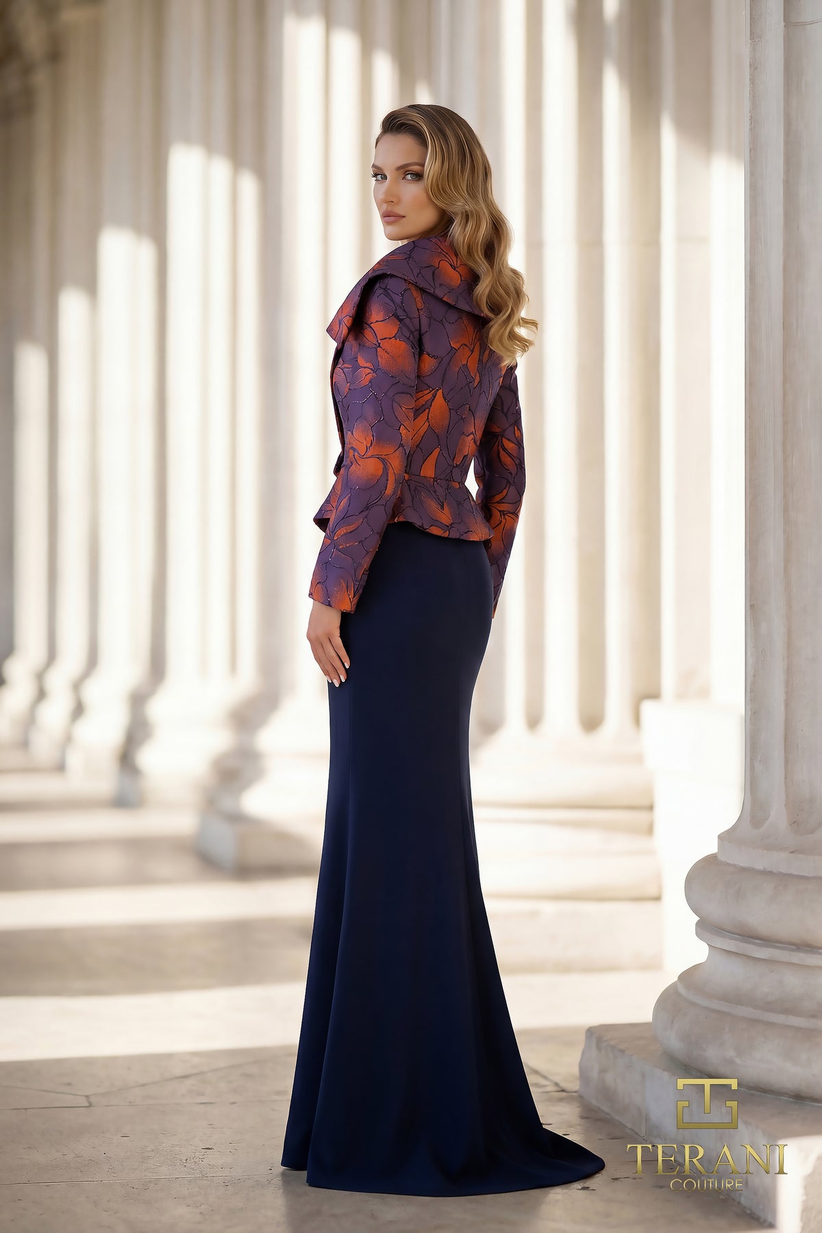 Terani Couture 262E7090 Navy Multi