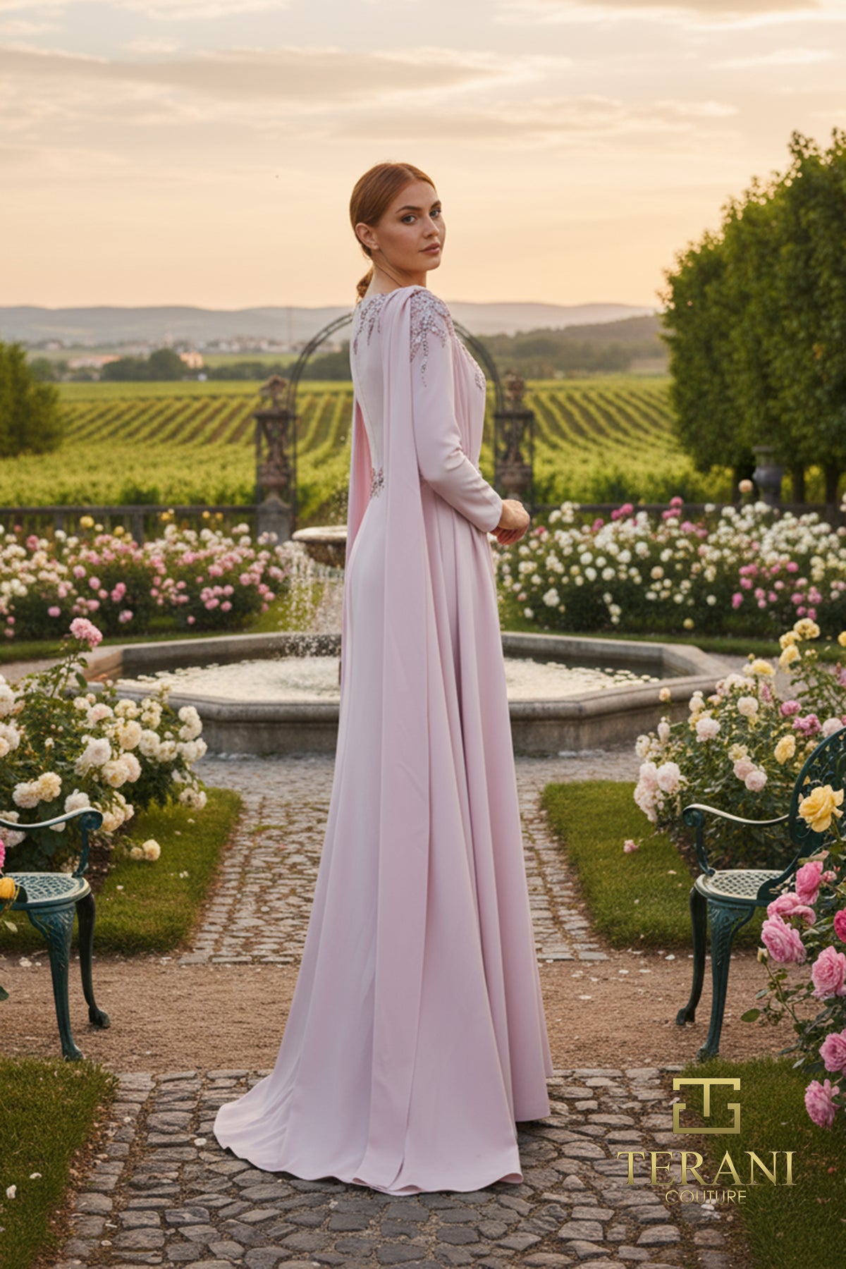 Terani Couture 261M6465 Pink Tulip