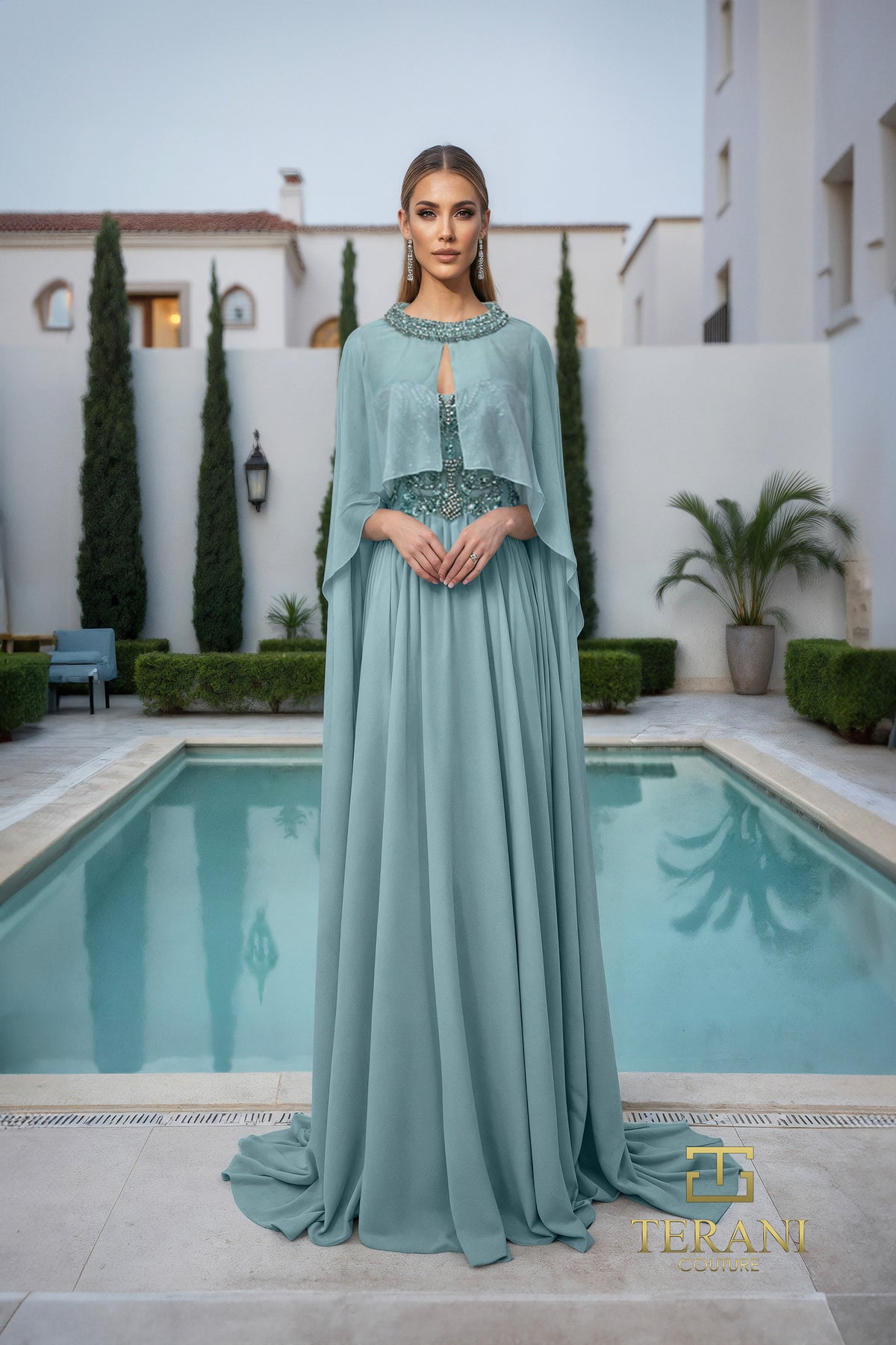 Terani Couture 261M6402 Sea Mist