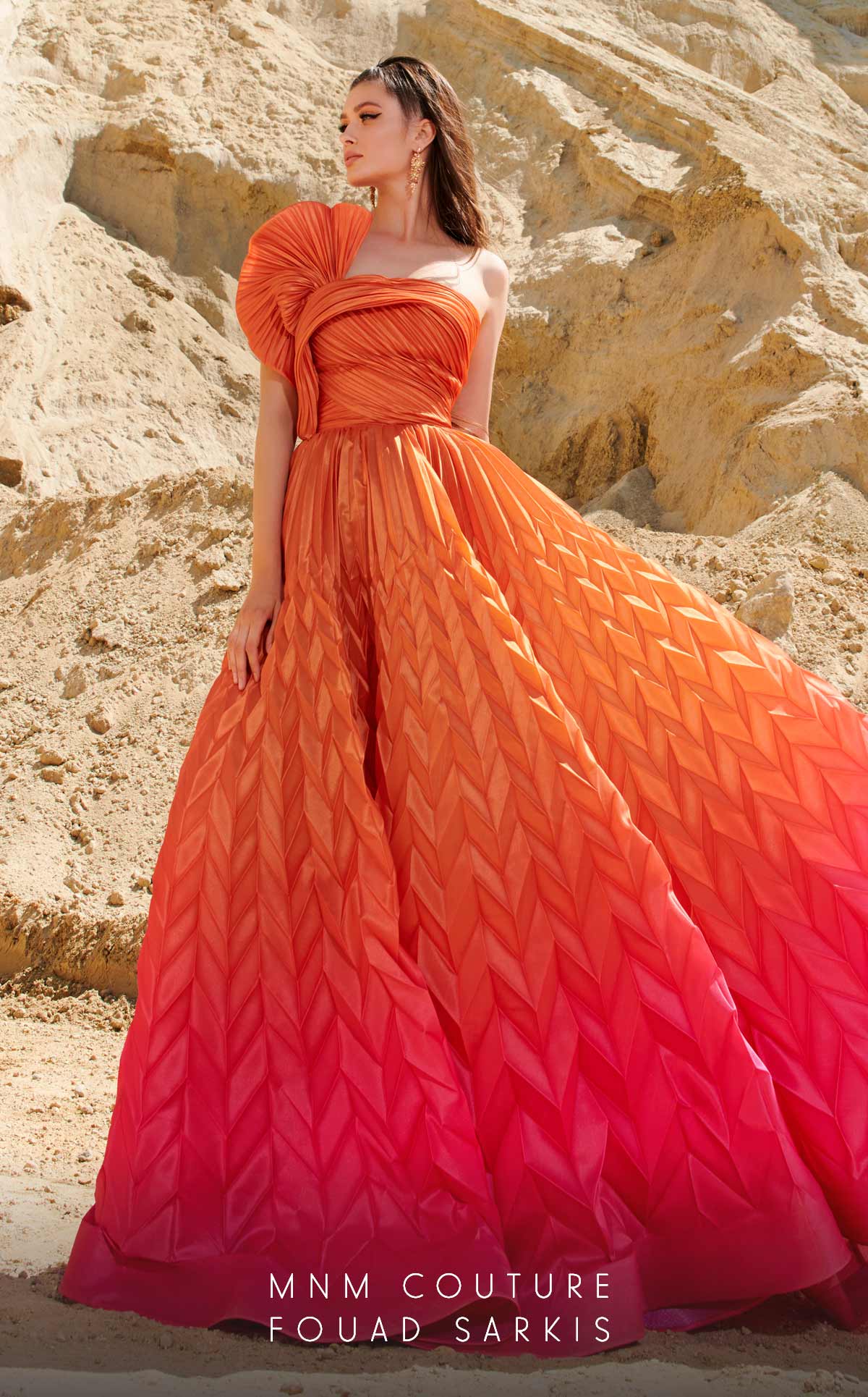 MNM Couture 2746 FUCHSIA/ORANGE