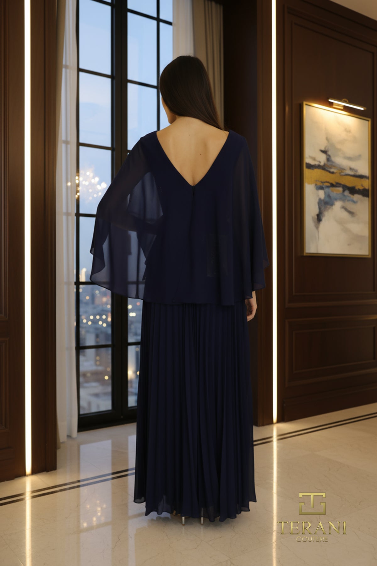 Terani Couture 261M6681 Navy