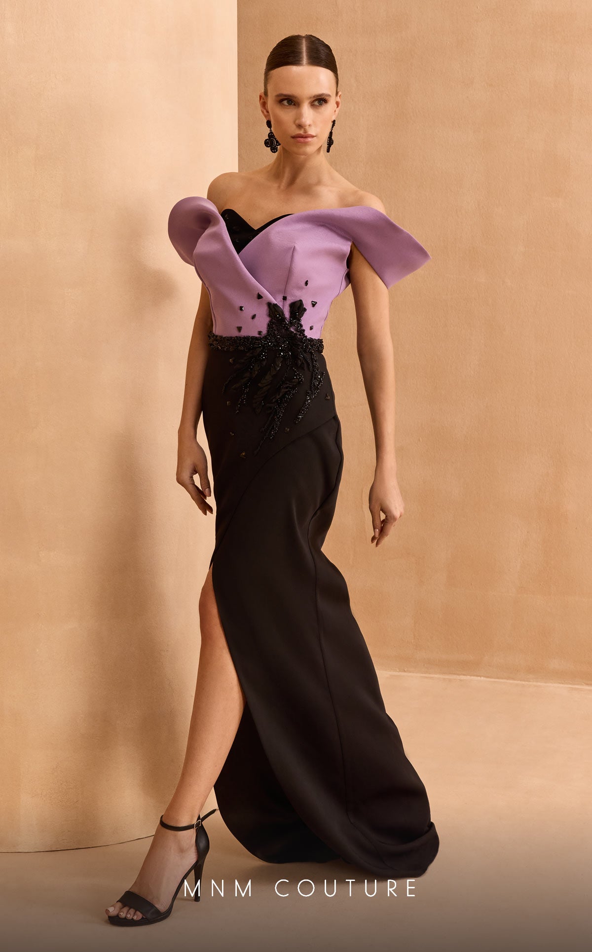 MNM Couture V07428 BLACK/PURPLE