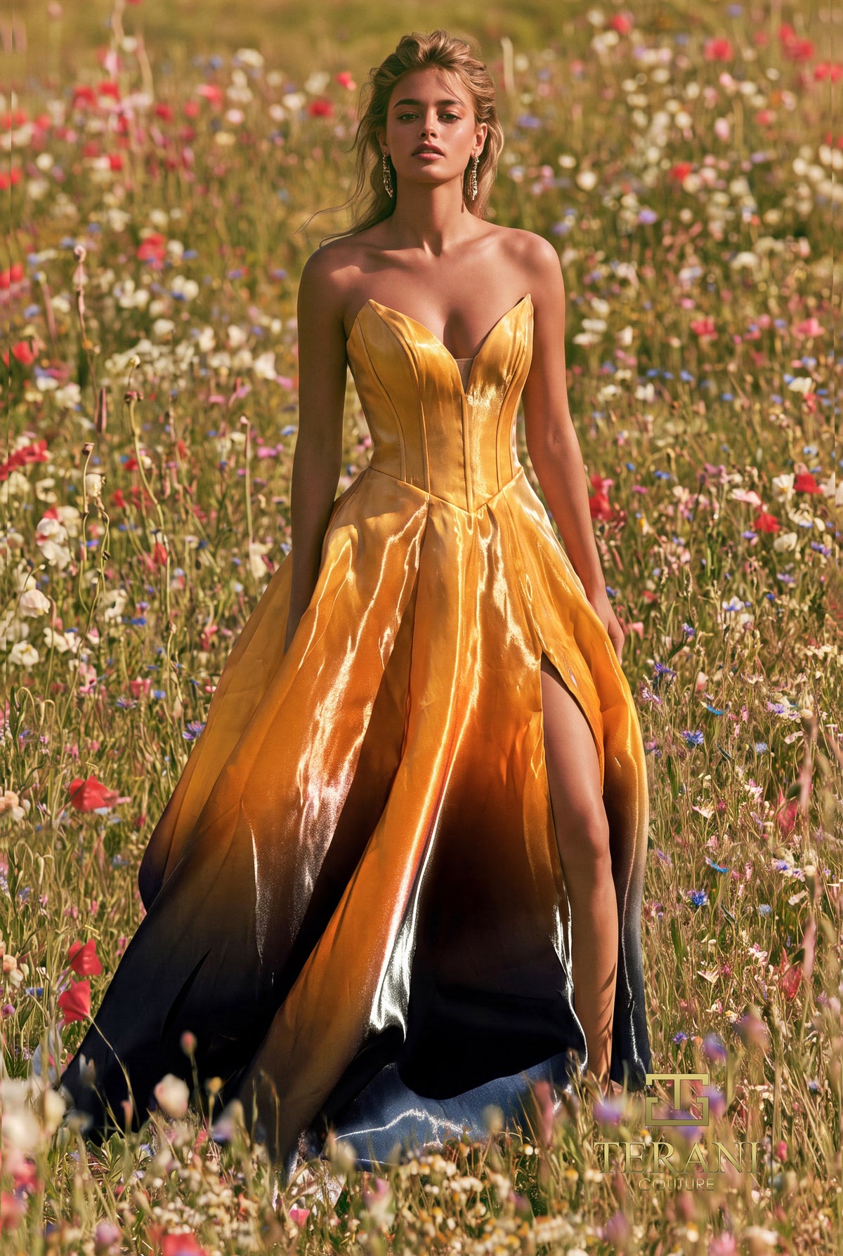 Terani Couture 271P9049 Gold Black