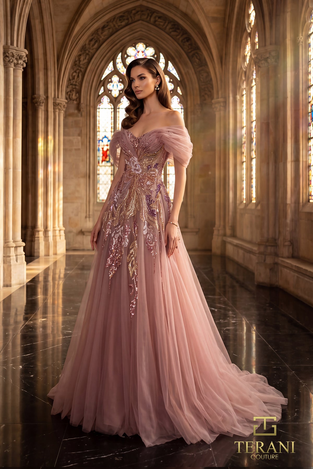 Terani Couture 262M7322 Rose Blush
