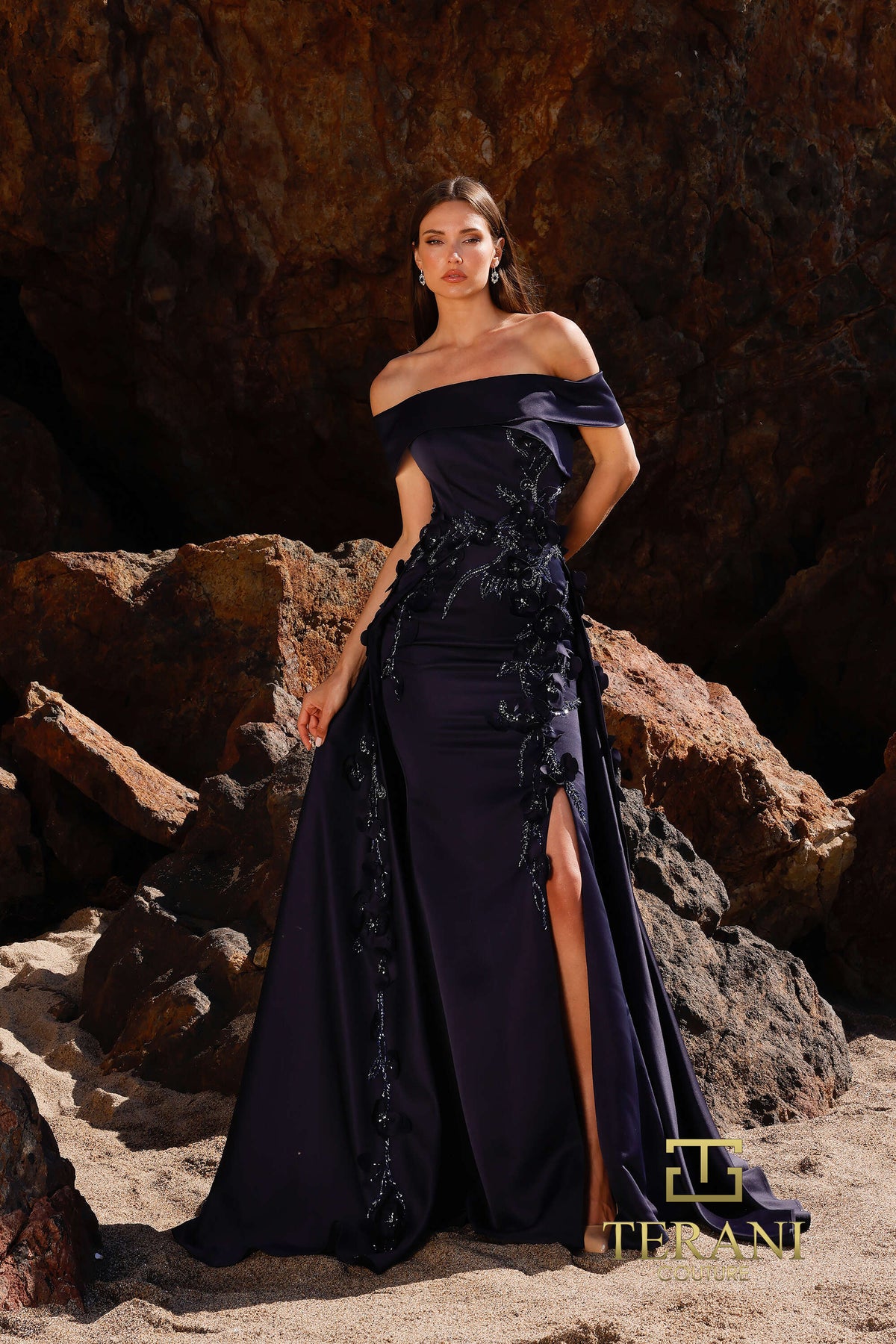 Terani Couture 252M5317 Navy