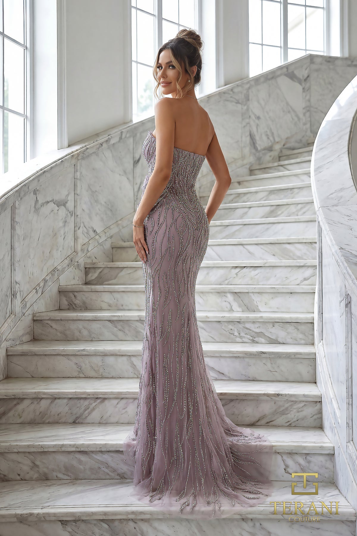 Terani Couture 262GL7180 Ivory Nude