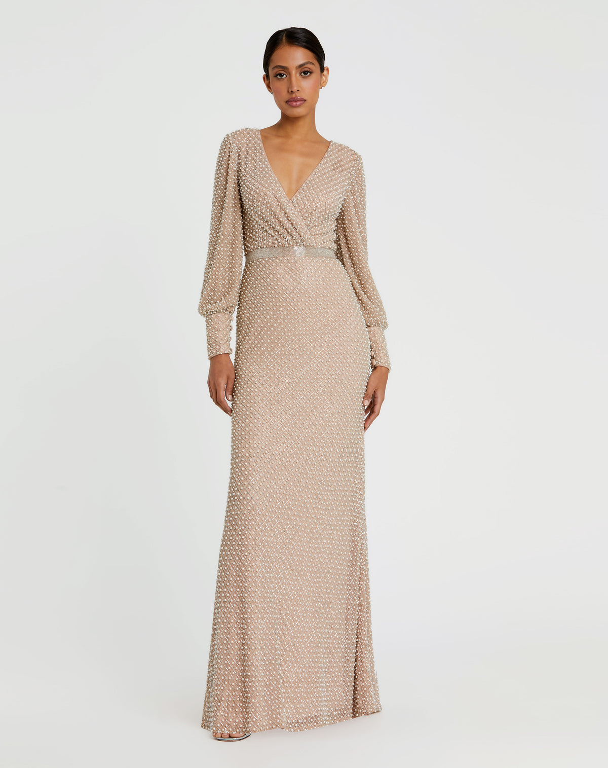 Mac Duggal 10062 Ivory Nude