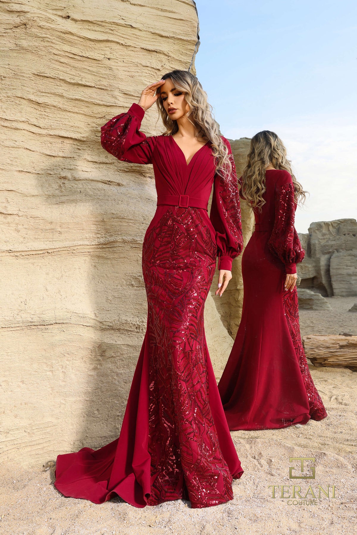 Terani Couture 252E5129 Wine