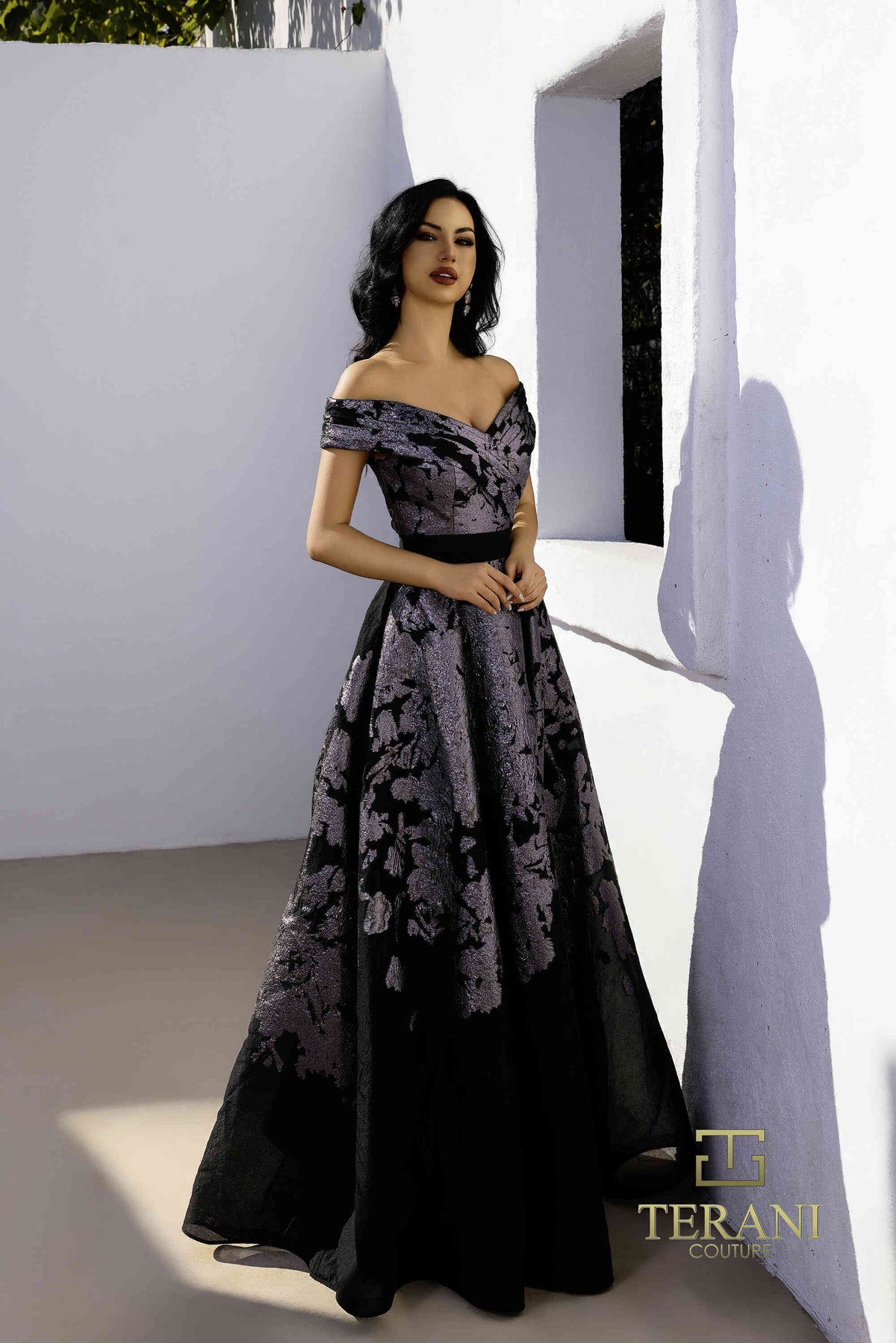 Terani Couture 252E5188 Black Pewter