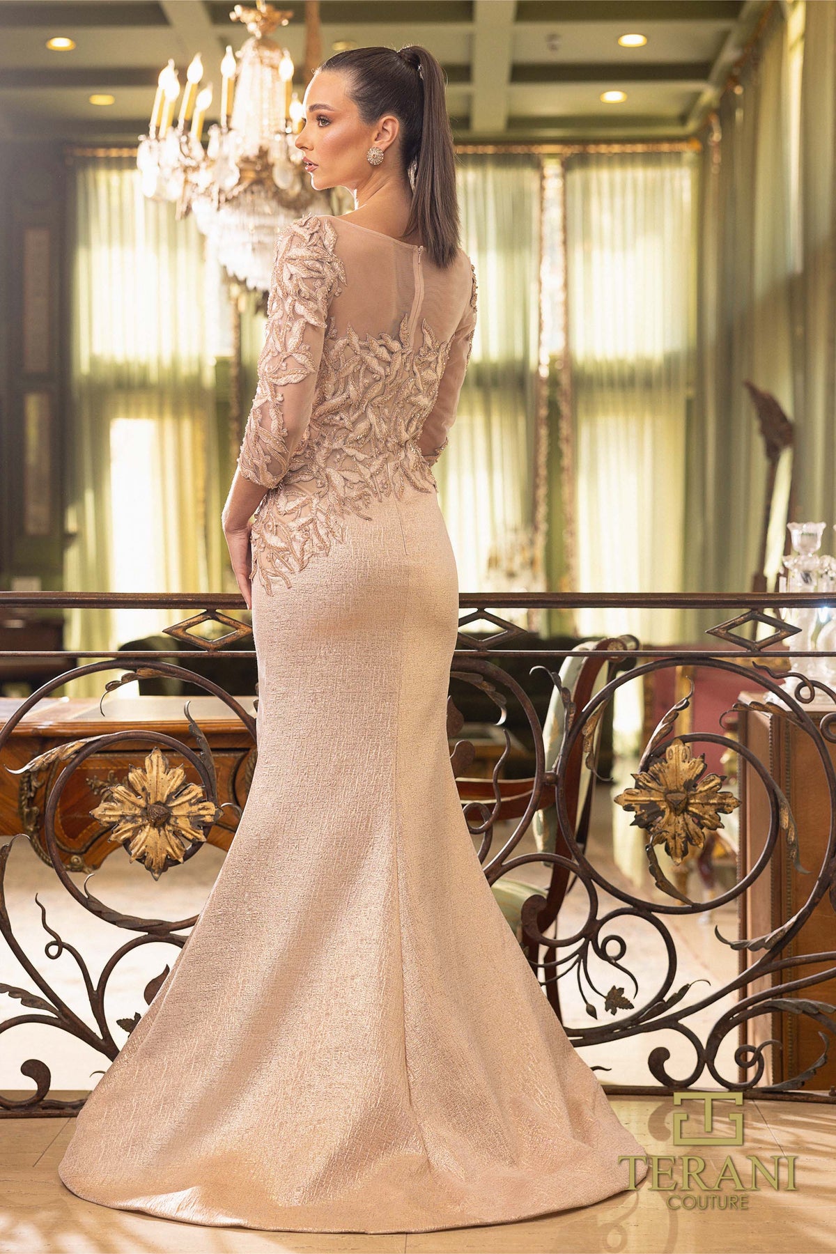 Terani Couture 242M3374 Rose Gold