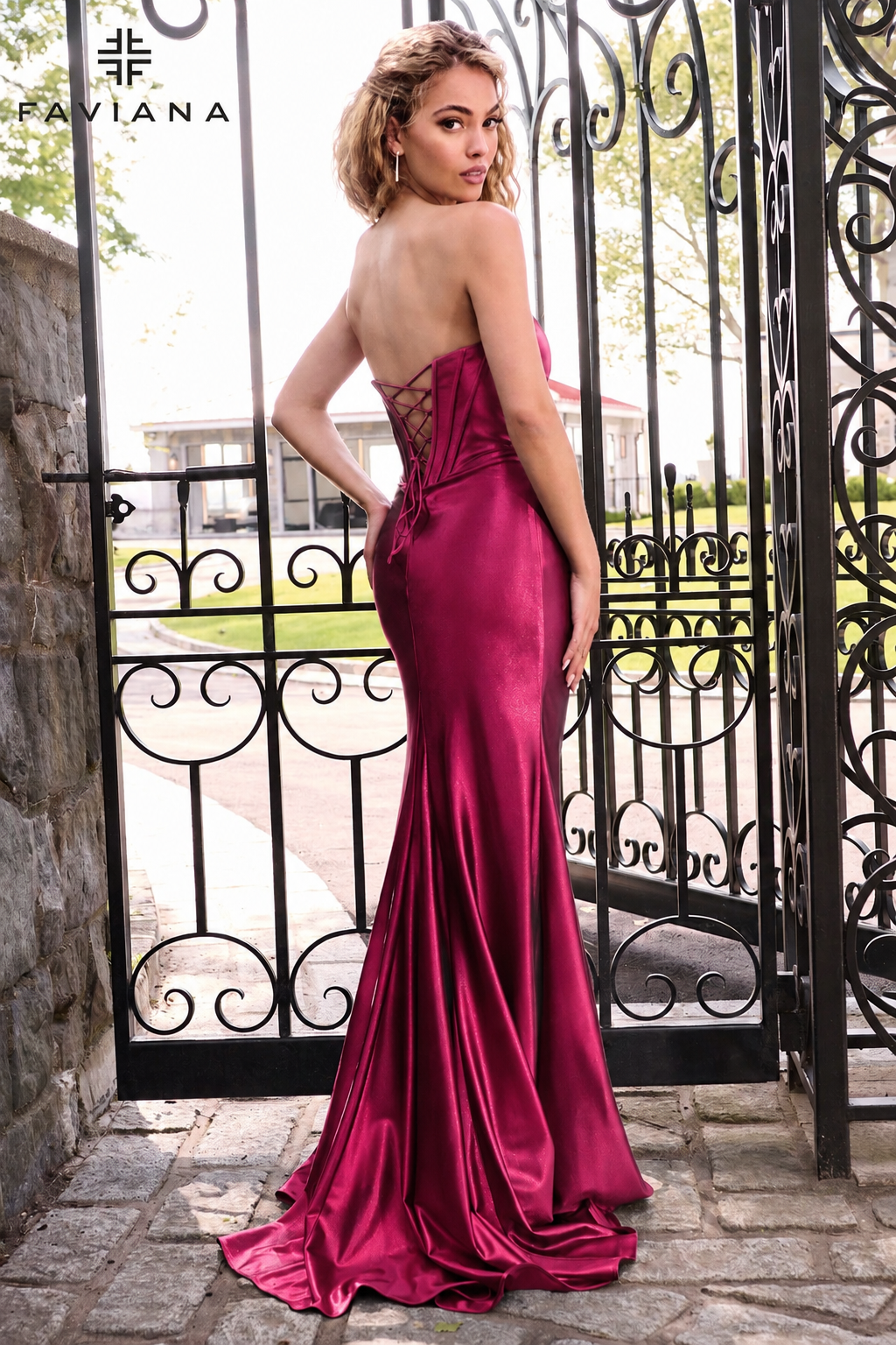 Faviana E11632 CHERRY