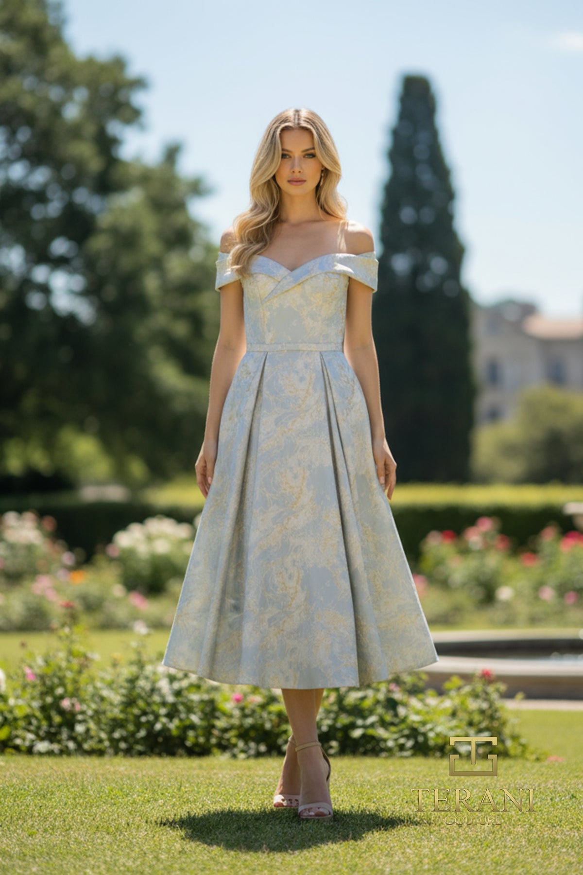Terani Couture 261C6515 Navy Gold