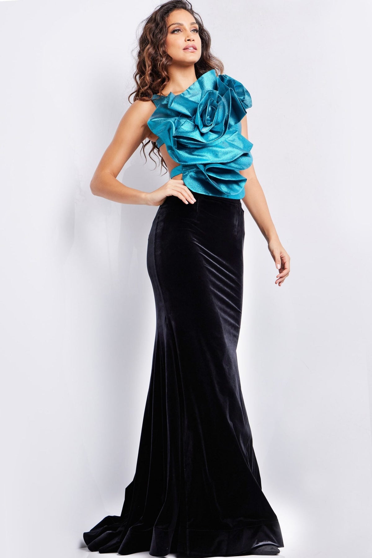 Jovani 37363 TEAL/BLACK