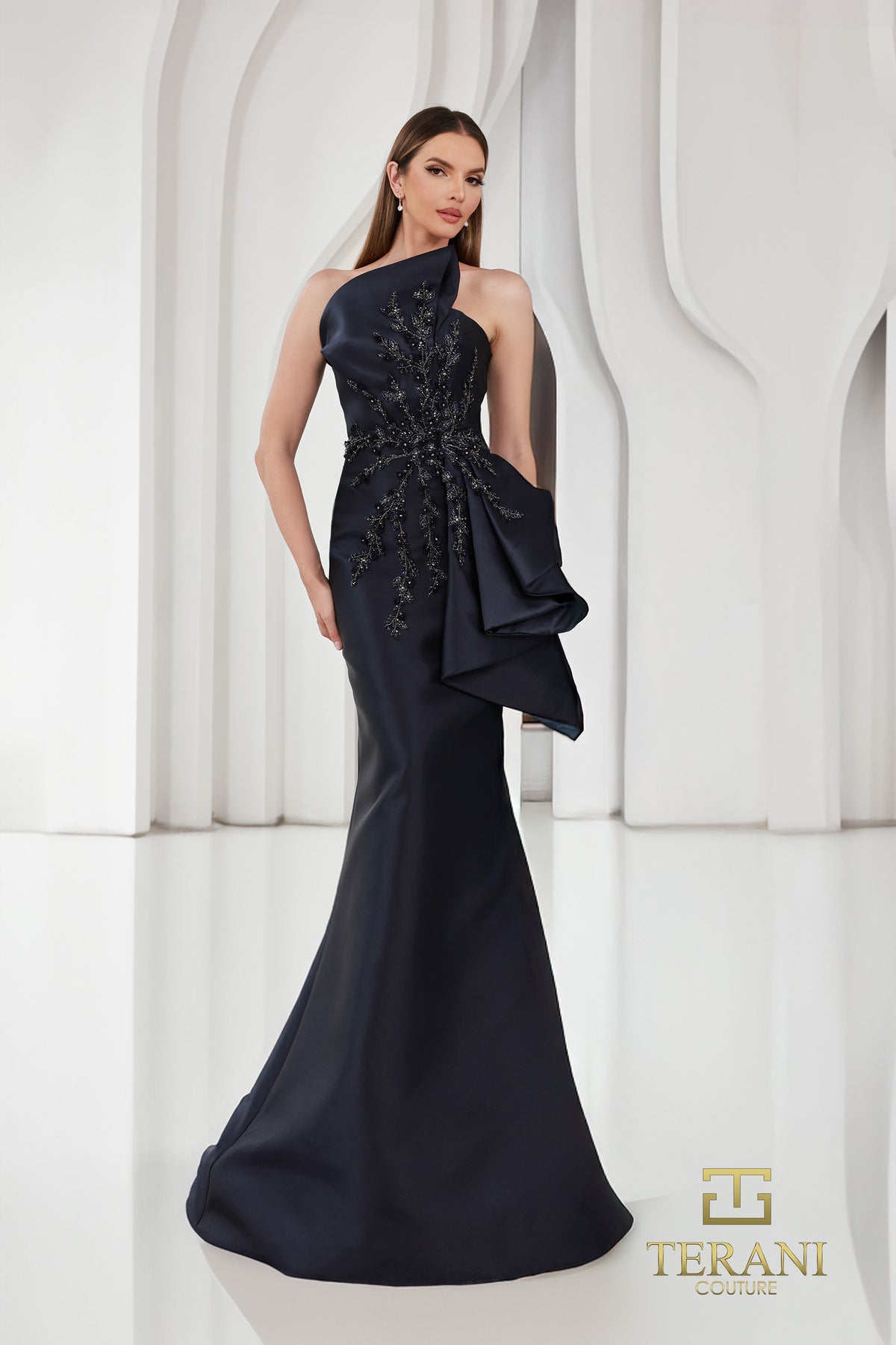 Terani Couture 251E4265 Navy