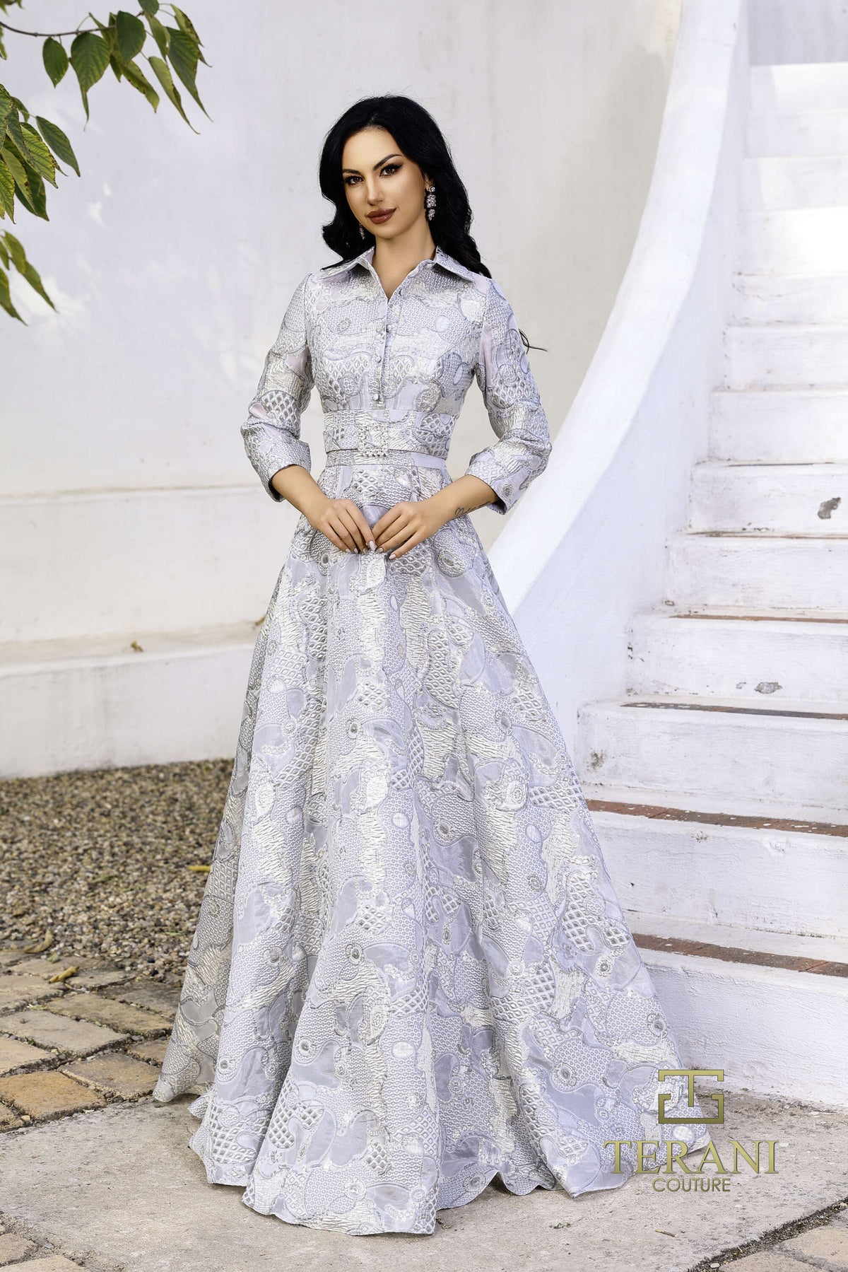 Terani Couture 252M5526 Dusty Blue