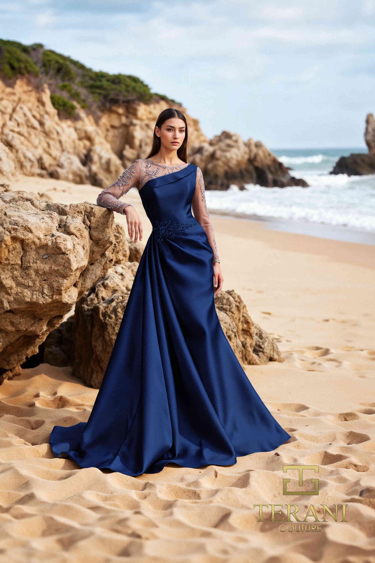 Terani Couture 252M5344 Navy