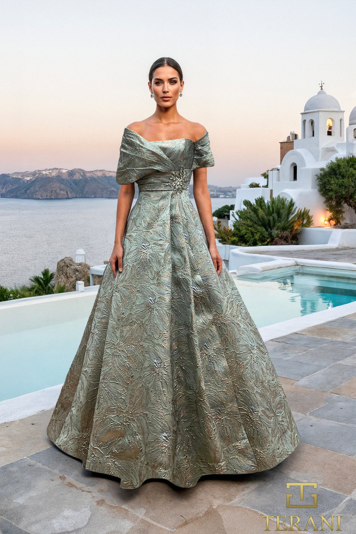 Terani Couture 261M6453 Seafoam